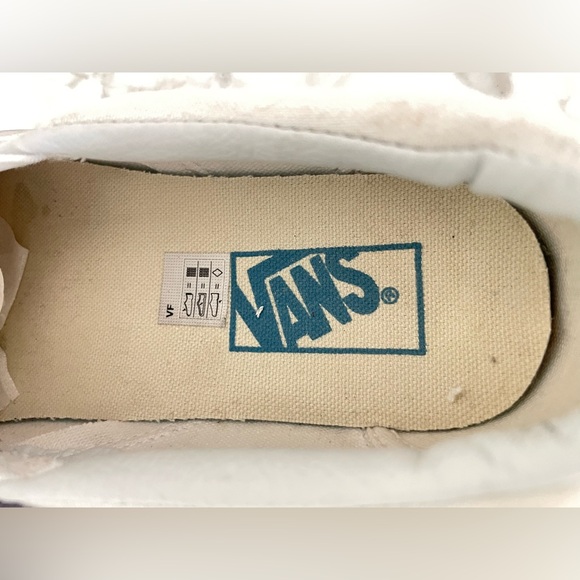 Vintage 80s Vans Slip On Rainbow Sneakers Womens Size 7.5 White Retro - Picture 5 of 7